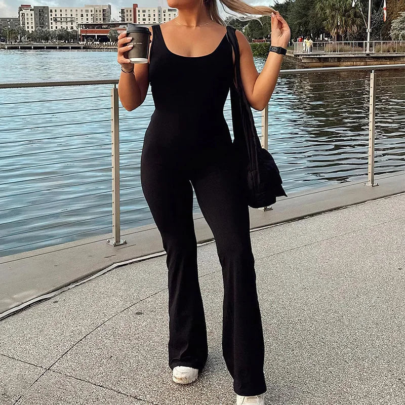 Knock Slim Fit Yoga Suits for Women, Tight, Sexy Back, Sports, Female Bodysuit, Jumpsuit, Knock, Spring, Summer